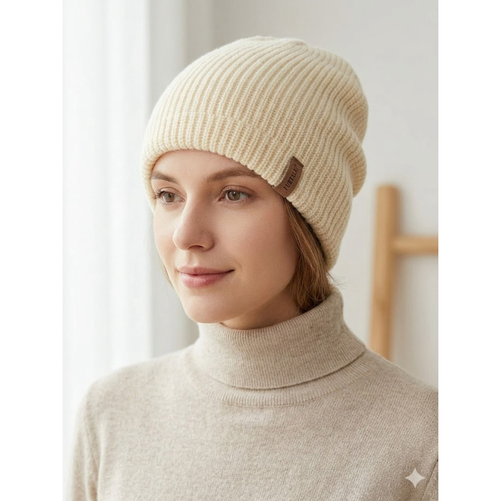 FURTALK Ivory Knit Beanie Winter Skully